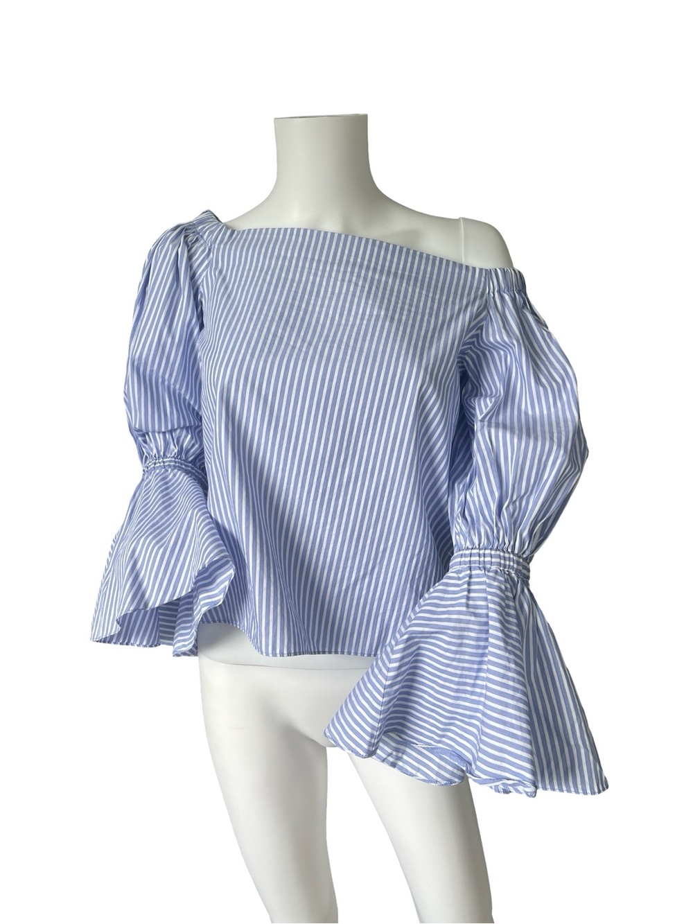 Alexis Blue Stripe Juniper Top Bell Sleeve Cotton Preppy Beach Resort Size XS